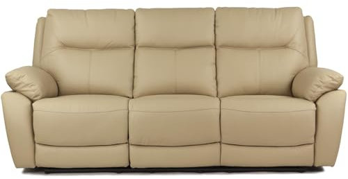 3-Sitzer Ledersofa mit Relaxfunktion Atlanta - Komfort Sofa mit 2 Liegesitzen - Relaxmechanismus Zero-Wall - Taschenfederkern - Echtleder & Kunstleder - Wohnzimmermöbel - Cappuccino