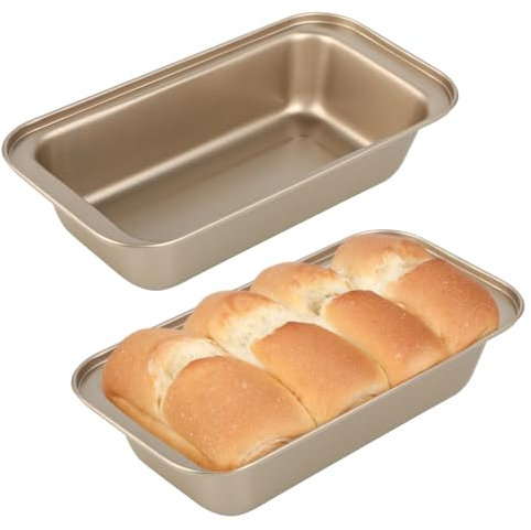 RMIVEGLIA 2er Set Brotbackform Backform Rechteckig – Edelstahl Kastenform Kuchen mit Antihaftbeschichtung – Kastenform Brot und Brotformen zum Backen für Brot, Kuchen und Toast