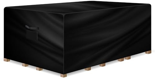 Gracious Garden Furniture Covers Waterproof Rectangular, 170x94x71cm | Rip-resistant Oxford fabric with PVC lining, UV protection, air vents, 4 buckle straps, drawstring, handles and storage bag.