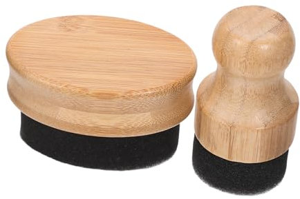 Mipcase 2 Stücke Öl Wachs Wachs Sticks Platte Bambus + Schwamm