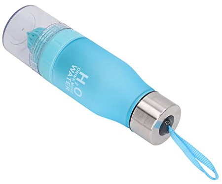 LUCKDANO Botella de Agua con Sabor, Botella de Agua Infusor de Sabor de con Cordón Portátil 650 Ml para Actividades Al Aire (BLUE)