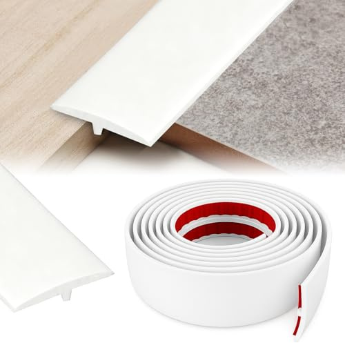 YushengTai Profilo di Transizione Pavimento, 5 CM x 3 M Profilo di Raccordo per Pavimenti A Forma di T, Profili per Piastrelle per la Connessione tra due Piastrelle per Pavimenti (Bianco)