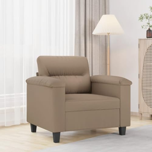 ZQQLVOO Sessel Cappuccino-Braun Zweisitzer Sofa aus strapazierfähigem Kunstleder mit Metallgestell und Polsterung 60 cm Kunstleder