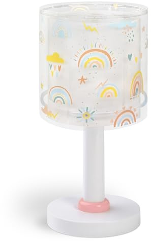 Dalber Kinder Tischlampe Nachttischlampe Nachtlicht Rainbow Regenbogen, 41191, G4-4W LED - Glühbirne enthalten, Rosa