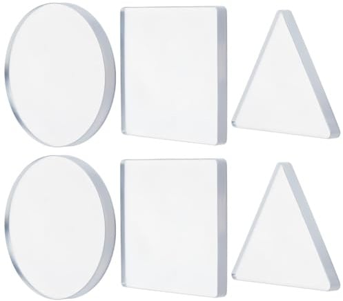 nbeads 6 Stück Monotypie Druckplatten, 7.5cm/2.95 Zoll Gel Druckplatten Transparent Rund Dreieckig Quadratisch Druckzubehör Für Kunst Kartenherstellung Scrapbooking Und Kunsthandwerk