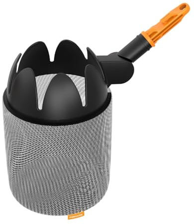 Fiskars OneClick Obstpflücker, Aufsatz mit weichem Netzbeutel | Müheloses Wechseln mit nur einem Klick, Maschinenwaschbar, Schwarz/Orange, 1080692