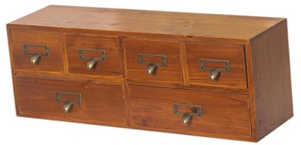 Guangcailun Organiseur de Bureau Multifonctionnel à 6 tiroirs en Bois, Rangement pour Documents, Bureau et Coiffeuse, boîte de Rangement Table en Bois avec 6 tiroirs