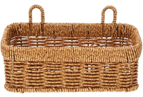 Hängekorb geflochten, Gewebter Korb zur Wandmontage, von Knoblauch, Zwiebeln Und Obst,Wandkorb Aufbewahrung aus Rattan für Die Küche, Wohnzimmer, Schlafzimmer zur Hängeaufbewahrung