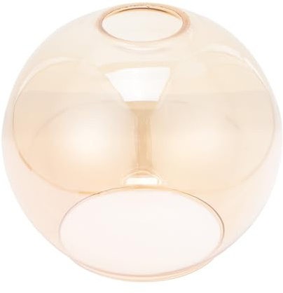 MAGICLULU Abat-Jour en Verre Globe Diamètre 15 CM pour Lampe de Chevet et Lustre Salle à Manger, Forme Sphérique Ouvertures Haut et Bas, Compatible E27