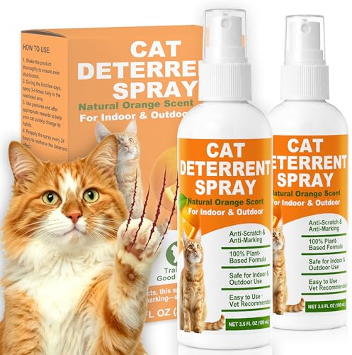 elabour Cat Deterrent Spray 200ml, Natural Cat Deterrent for Indoor & Outdoor, Stop Scratching, Chewing & Urine Marking, Training Spray for Furniture, Sofa, Carpets & Plants, Safe for Pets & Home