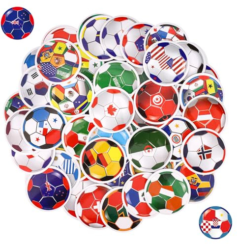 100pcs 2026 Football Stickers, Premium Waterproof 42 Countries Soccer Sport Stickers Suitable for Luggage Water Bottles Helmet Laptop Scrapbook