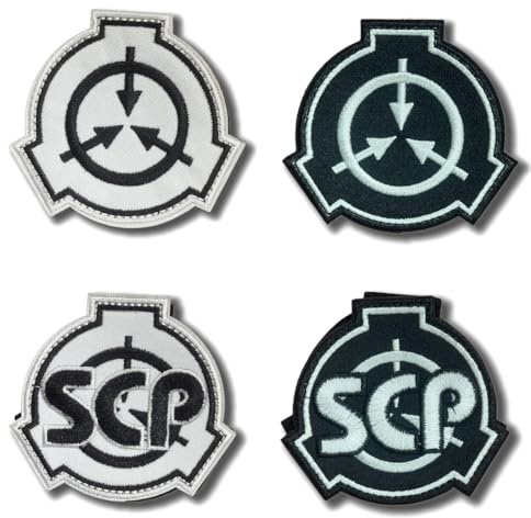 4 Stück SCP Motiv Stickerei Patch Emblem mit Hakenverschluss perfekt geeignet für Taktikweste Jacke Hoodie Jeans Rucksack Tasche Gaming Alltag Freizeit Outdoor Camping Hobby Accessoire
