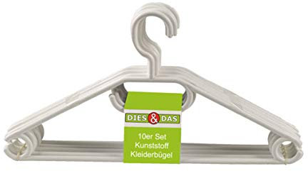 20 Kleiderbügel Kunststoff Weiß mit Antirutschrillen Made in Germany