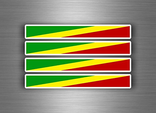 Akachafactory 4 x selbstklebend Sticker Auto Moto Stripes Flagge Tuning Sportarmband Motors Kongo