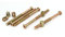 sourcing map 5 Set M8x100mm Verhexen Schlüsselantrieb Sockel Kappe Möbelbolzen mit Fassmuttern Gelb verzinkt Bronzeton