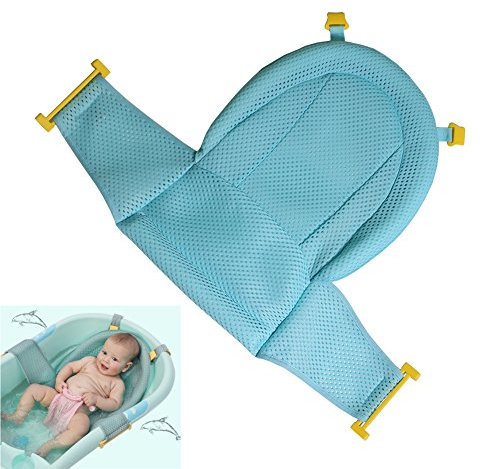 Asiento de apoyo Autbye, para bañera de bebé, malla de ducha para bañera de recién nacido, antideslizante ajustable y cómodo para bebés de 0 a 3 años verde verde