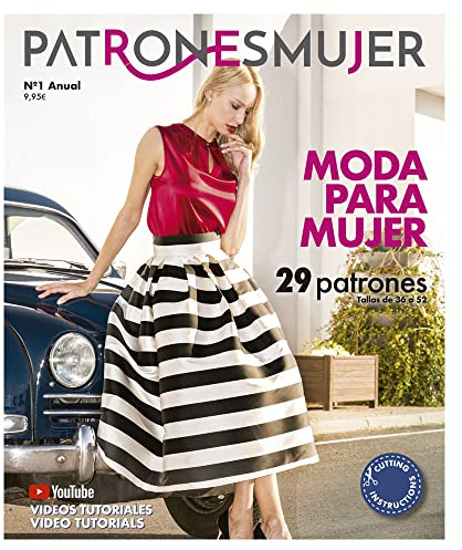 Magazin PatronesMUJER Nr. 1, 29 Muster, für Damen, Größe 36–52, Video-Tutorial, Youtube, Cutting Anweisungen