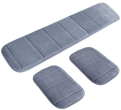 AUHOKY 2 Sets Ergonomic Computer Elbow Wrist Pad, Long & Short Size Combination Keyboard Wrist Rest Elbow Support Mat for Office Desktop Working Gaming - Memory Foam Relieve Elbow Pain (Gray)