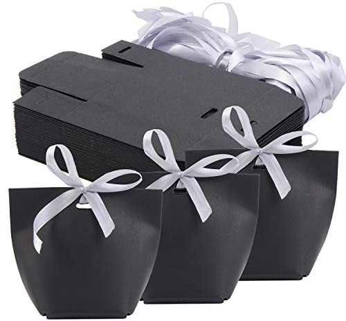 Allbusky 50 Stück Kraftpapier Süßigkeiten-Boxen, süße Hochzeits-Gastgeschenkboxen, DIY-Party-Geschenktüten, kreative Papier-Leckerli-Boxen