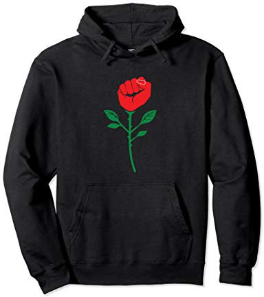 Frauen-Faust-Rosen-Feministin Pullover Hoodie