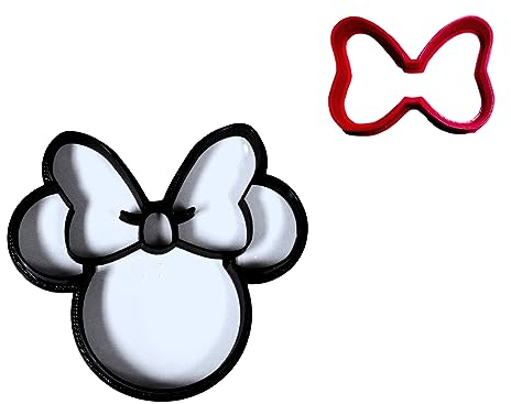 YNGLLC Lot de 2 emporte-pièces Minnie Mouse et son nœud en 3D imprimés aux États-Unis PR1539