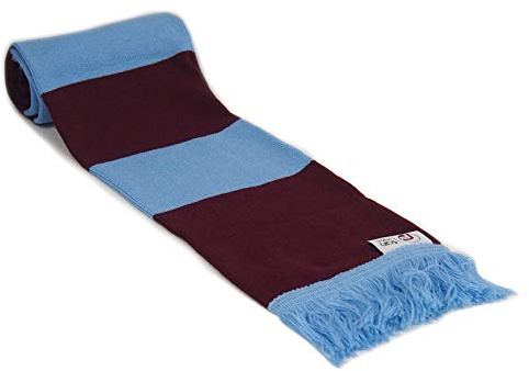 fan originals Retro Football Bar Scarf in Burnley Colours Claret Blue