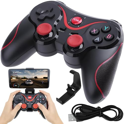 Retoo Gamepad Inalámbrico Con Clip, Clip De Juego Móvil Para Controlador, Wireless Gamepad, Soporte De Teléfono Para Controlador Ajustable Para Teléfono Para Ps, Xbox, Android, Windows