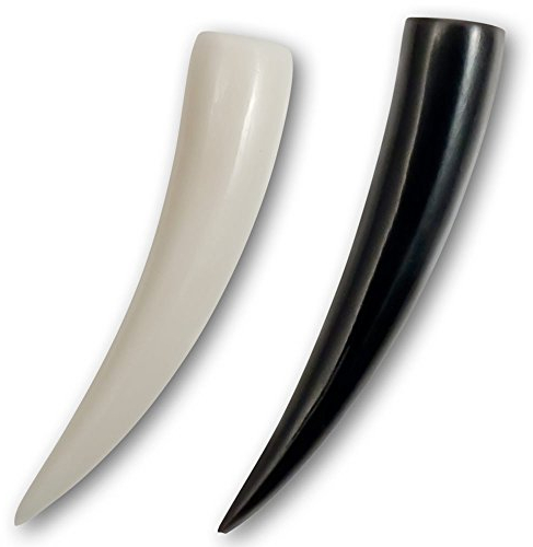 Fly Style Dehnungsstab aus Horn oder Knochen - Ohr-Expander Piercing-Schmuck, Grösse:2 mm (Paar), Materialwahl:Horn