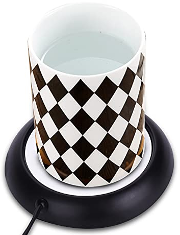 VBESTLIFE Tassenwärmer, 80℃ Kaffeetassenwärmer, Wärme-Getränkebecher-Matte, Heißer Kaffeeteller Zubehör(Mattschwarz)
