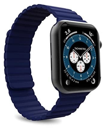 Puro Cinturino Icon Link compatibile con Apple Watch 42mm 44 mm 44mm, silicone morbido, chiusura magnetica