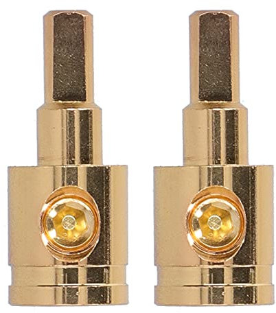 2Pcs Wire Reducer Adapter, Fydun 0Ga Wire Reducer Terminal Connector 1/0 Gauge To 4 Gauge Wire Reducer Pure Copper Gold-Plated For Car Audio Amplifier Modification