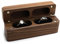 Mamiddle Walnuss Double hölzerne Ring Box Velvet Soft Interior Halter Ohrringe Schmuck aus Holz Präsentation Box Fall für Vorschlag Engagement Hochzeit Zeremonie(Rechteckig)