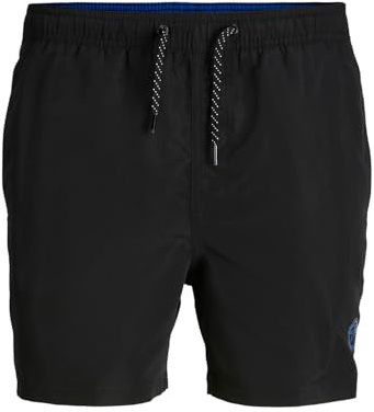 JACK & JONES Herren Badeshorts Badehose Swimwear Jpstfiji Jjswim Solid Sn Ly 12225961,Schwarz,M