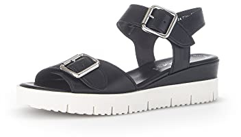 Gabor Damen Keilsandalen, Frauen Sandalen,Best Fitting,Freizeitschuhe,offene Schuhe,Strandschuhe,Keilsandaletten,bequem,schwarz,41 EU / 7.5 UK