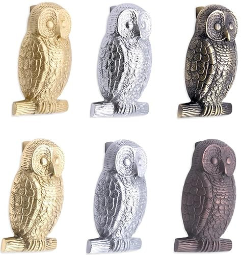 Türklopfer, massives Messing, Eulen-Design, verschiedene Ausführungen (satiniertes Chrom)