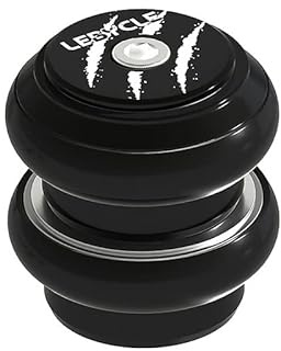 Juscycling 34/34mm Bike Headset, EC34 (External Cup), with Sealed Bearings for 1 1/8 (28.6 mm) Straight Fork Steering Tube (Black)