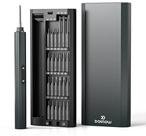 DOINOW Kit tournevis de précision, tournevis electrique sans fil avec 48 embouts magnétiques, lumière LED, rangement magnétique, adapté à la réparation de téléphones, montres, ordinateurs portables