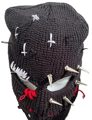 Rivet Lustige Sturmhaube Sturmhaube Distressed Knted Full Face Shiesty Maske Halloween Sturmhaube Gruselige Sturmhaube Lustige Sturmhaube