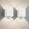 Klighten 2PCS Applique Murale Extérieur avec Détecteur de Mouvement IP54 Éclairage Mural Intérieur avec Angle de Faisceau Réglable, avec Ampoule LED G9 Remplaçable Lampe, Blanc Naturel 4000K, Blanc