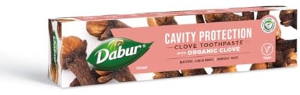 Dabur Dentifrice Biologique au Clou de Girofle 100 ml - Antibactérien, Renforce Gencives, Réduit Sensibilité, Anti-plaque, Rafraîchit l'Haleine - Cinnamint
