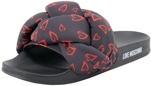 Love Moschino Damen Ja28312g0iiw100a POOL25 Bedrucktes Satingewebe, Schwarz, 37 EU