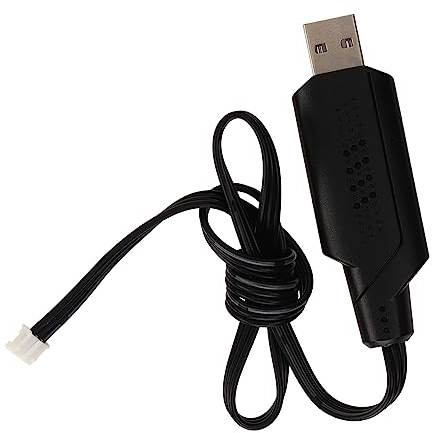 Naroote RC Helicopter USB Charger Cable, RC Airplane Battery Charger Plug and Play Portable Lightweight for WLtoys XK K200