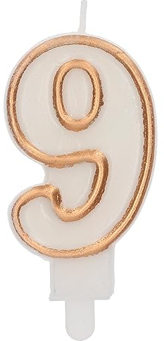 Folat 24159 Kuchen Kerze Simply Chique Gold Ziffer/Zahl 9-9 cm Geburtstagskerzen für Geburtstag, Geburtstagsdeko, für Kinder Partys, Hochzeiten, Firmenfeiern, Jubiläen