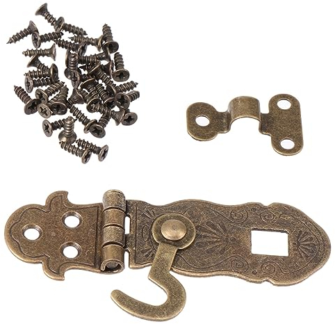 STOBOK 4 Stück Schubladenverriegelungen Aus Metall Antike Verschlussriegel Dekorative Haspe Antikes Dekor Taschenverschluss-hardware Kabinett Schmuck Verschlusssperre Metalldekor Schrank