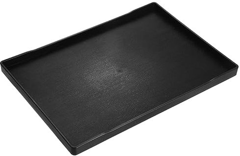 uxcell Serving Tray Small Black Mini Tray 11.3 x 15.6 Plastic Rectangular Wooden Serving Trays Decorative Ottoman Platter for Breakfast Kitchen Bathroom