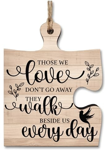The Plum Penguin Hanging Jigsaw Puzzle Piece Those We Love Don't Go Away Walk Beside Remembrance Sign Ornament