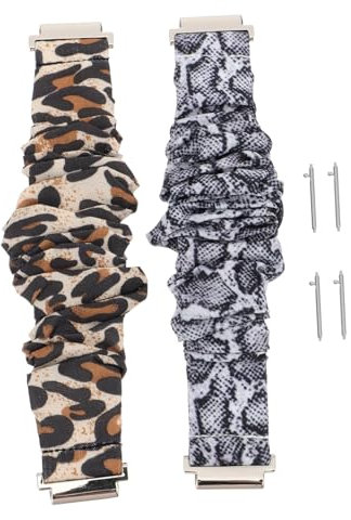 HOOTNEE 2pièces Bracelet Élastique Ajustable Pour Montre Bande Imprimée Léopard Remplacement Accessoire De Mode Pour Montre