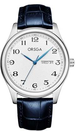 CIVO Uhren Herren Lederarmband Analog - Datum Business Armbanduhr Herren Einfache Casual Wasserdicht Quarz Herren Uhr Blau 40mm Modische Geschenke für Männer