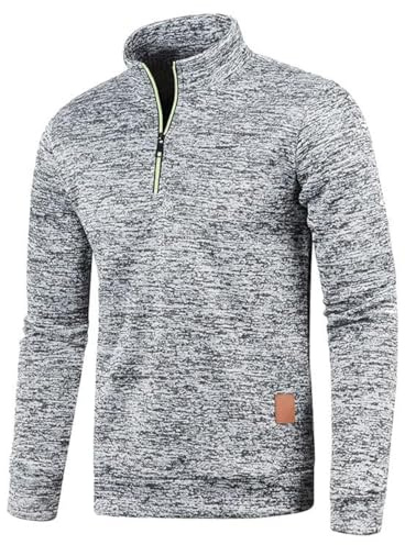 Half Zip Pullover Herren Ohne Kapuze Männer für Solid Arbeitspullover Oversize Winter Sport Arbeitspullover Sweater Men Alphanumerisch