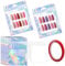 YHNTGB 100 Pack Empty Press on nail packaging nail cases for press ons press on packaging Including 100 PCS Holographic Bags and 100 PCS White Card with Transparent Tape for Press on Nail Business
